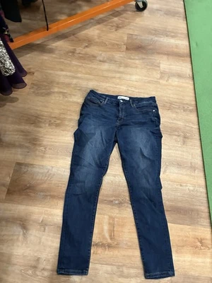 BKE Gabby 牛仔裤女式 32x31.5 蓝色牛仔曲线版高腰紧身弹力 — 第 1/4 张图片