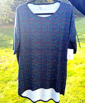 Top túnica para mujer LuLaRoe Irma talla PEQUEÑA azul marino como nuevo magenta azul claro nuevo con etiquetas Foto 1 de 4