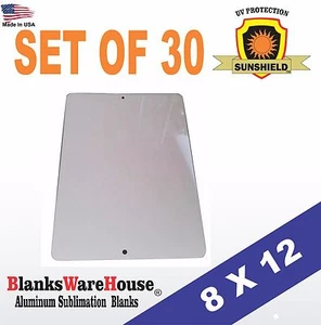 30 Piezas, SEÑAL DE APARCAMIENTO, ALUMINIO, ESPACIOS EN BLANCO DE SUBLIMACIÓN 8"" x 12""/CON AGUJEROS - Imagen 1 de 1
