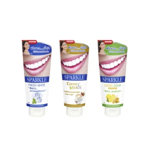 60g SPARKLE White Toothpaste Lemon Coffee Tea reduce Yellow Stain Q10 XYLITOL - Picture 1 of 4