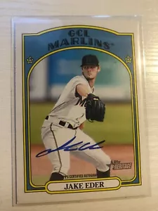 2021 Topps Heritage Real One On Card Auto Jake Eder Marlins ROAJE - Picture 1 of 1
