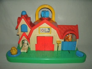 Vintage Fisher Price Animal Sounds Barn Toy Play Set - Picture 1 of 7