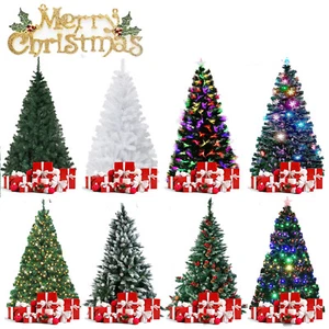 Christmas Tree with Lights / Pre Lit / Fibre Optic 4/5/6/7ft Artificial Bushy - Picture 1 of 36