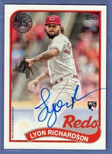 2024 Topps Update Lyon Richardson Rookie Auto 1989 Topps #89BA-LYO Reds RC SP - Picture 1 of 2