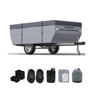 Pop up Camper Cover 10'-12' Tent Trailer Cover 7 Layers Top Waterproof Anti-U... - Picture 1 of 7
