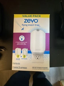 Zevo Flying Insect Trap, Fly Trap, Fruit Fly Trap (2 Plug-in Bases + 2 Refill... - Picture 1 of 5