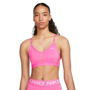 NIKE INDY V NECK WOMENS DRI-FIT LIGHT PADDED SPORTS TRAINING BRA PINK#CZ4456-NWT - Picture 1 of 7