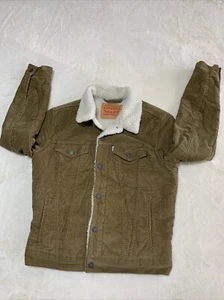 Giacca Levis donna piccola con bottoni camionista colletto velluto a coste tasche marrone - Foto 1 di 23
