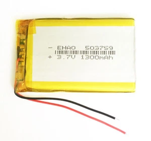 3.7V 1300mAh Lipo Li polymer Rechargeable Battery For Camera GPS 503759 1/5 PCS - Picture 1 of 10