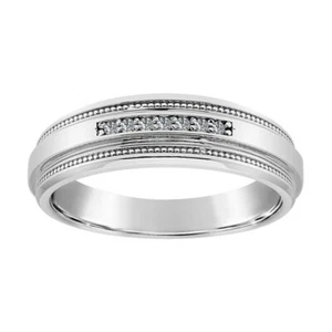 0,07 Karat Labor gewachsen - CVD Diamant 7 Stein schöne Hochzeit Herren Ring 14K Gold  - Bild 1 von 4