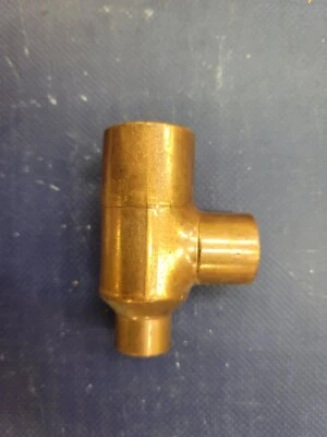 12 Pack 1" x 1/2" x 3/4" Inch CxCxC Sweat Reducing Copper Tee Plumbing Fitting - Image 1 of 4