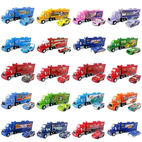 New Disney Pixar Cars Lightning McQueen Mack Truck & Cars Diecast Toy Car Boy Cover