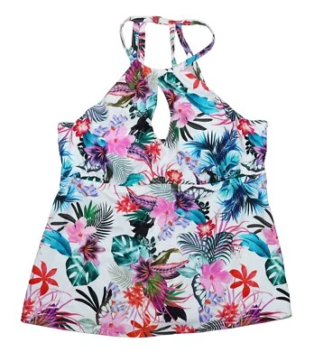 Изюм изгиб 18 Вт плюс размер купальный костюм Розали замочная скважина высокий воротник танкини верхний новый с Ярлыками - Изображение 1 из 2