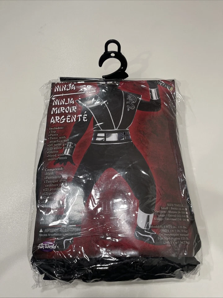 Fun World Kids Silver Mirror Ninja Costume L - Image 1 of 2