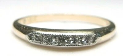 Antique Art Deco Women's Diamond Wedding Band 18K 14K Ring Sz 4.75 UK-J - Image 1 of 4