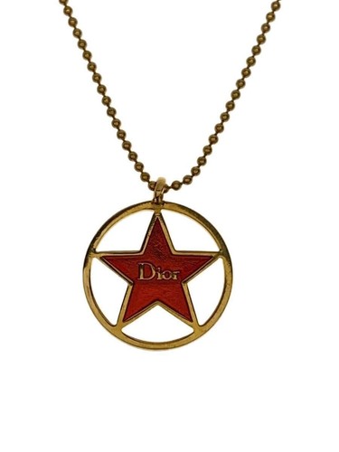 Collana donna Christian Dior stella oro rosso con top usata