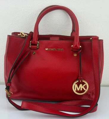 Michael Kors Hamilton Red Leather Shoulder handle Bag - Image 1 of 4