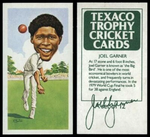 Joel Garner - Texaco Trophy Cricket 1984 Card - Picture 1 of 1