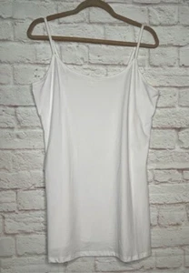 XL/1X/2X/3X New Cotton Fresh White Stretchy Knit Long Tank Top Extender Tee - Picture 1 of 10