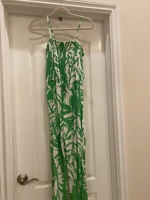 Lilly Pulitzer 适用于 Target Jumpsuit 女孩 XL 绿色 Boom Boom Palm Flowy 20th — 第 1/4 张图片