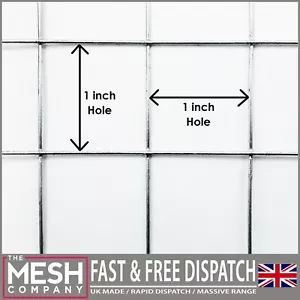 25mm Galvanised Welded Wire Chicken Rabbit Mesh 1" x 1" 19G  5m, 10m, 15m Rolls - Picture 1 of 14