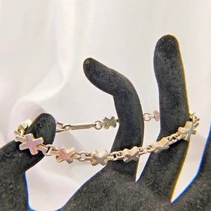 Napier silberfarben X Gliederarmband 7,25" modern geometrisch Küsse klassisch signiert - Bild 1 von 24