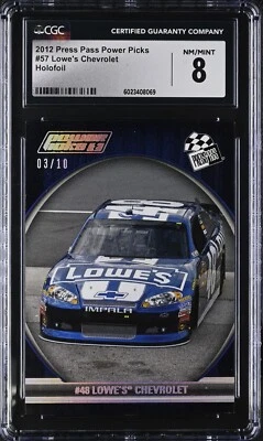 JIMMIE JOHNSON 2012 Press Pass Power Picks Lowe's Chevrolet HOLOFOIL 03/10 RARE - Image 1 of 3