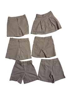 (6) Girls Tan Shorts & Skirts Large Lot Size 10/12 - School Uniform Style - Picture 1 of 6