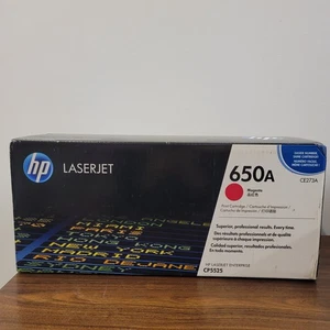 Genuine HP 650A Magenta Toner Cartridge CE273A LaserJet New Sealed In Box - Picture 1 of 9