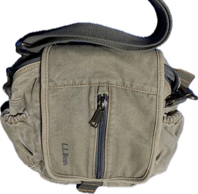 Bolso Bandolera Mensajero de Lona LL Bean Vintage Verde Ejército Bolso Utilitario Pequeño Foto 1 de 4