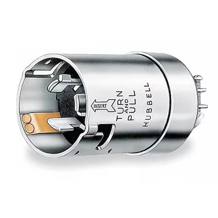 Dispositivo de cableado Hubbell - Enchufe de bloqueo Kellems Hbl63cm61, sin Nema, 50 A, 125 V Ac, Foto 1 de 2