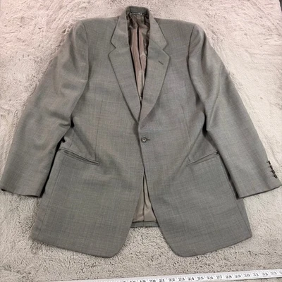 Calvin Klein Collection Mens Wool Blazer Jacket Made Italy Gray Houndstooth 44L - Image 1 of 4