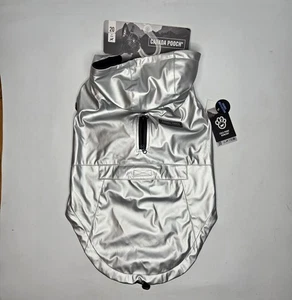 Gr. 20 Canada Pooch Cold Front Fleece gefüttert Hund wasserdicht Regenmantel Kapuze silber - Bild 1 von 10