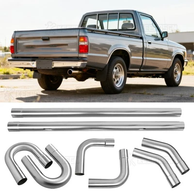 2.5” Inch Exhaust Pipe Kit Tubing Mandrel Bend Straight For Mazda B2200 B2300 - Image 1 of 4