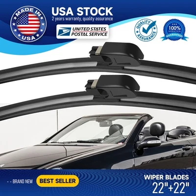 Limpiaparabrisas delantero negro 22"22" 2 piezas para Mercedes-Benz C350 2006-2007 Foto 1 de 4