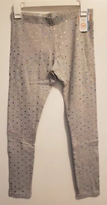 NWT! Girls SZ 18/XXL Wonder Nation Gray Polka Dot Foil Full Length Leggings - Picture 1 of 4