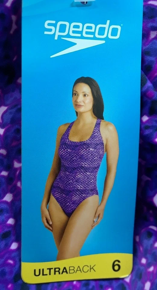 Speedo Women's Athletic One Piece Swimsuit Purple Size 12