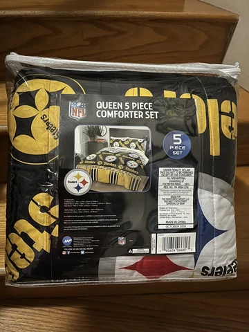 PITTSBURGH STEELERS QUEEN 5-PIECE 86" x 86" COMFORTER SET - BRAND NEW - SEALED Cover