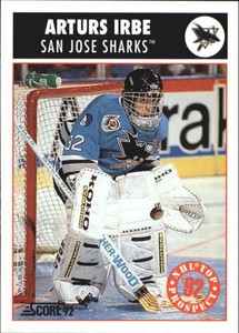 1992-93 Score #457 Arturs Irbe TP