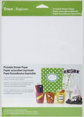 Cricut Explore PRINTABLE STICKER PAPER - 12 Pack - 8.5  X 11   - FREE UK P&P • 15.26€