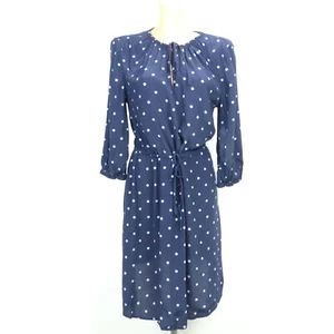 Vestido TOMMY HILFIGER viscosa azul puntos cinta azul talla 38 - Imagen 1 de 2