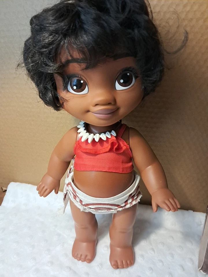 12"  Adorable Toddler Disney Young Moana Doll T55 Foto 1 de 4