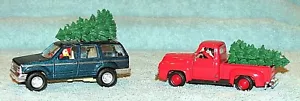"Ford Explorer" & "Ford Pickup", each w/ a Christmas Tree - Table Accents - Picture 1 of 7