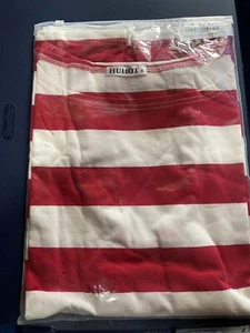 Camisa de mujer Huhot manga larga a rayas rojas y blancas talla mediana NUEVA - Imagen 1 de 4