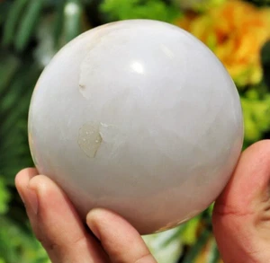 75MM White Jade Crystal Ball Natural Healing Stone Sphere Fengshui Energy Decor - Picture 1 of 10