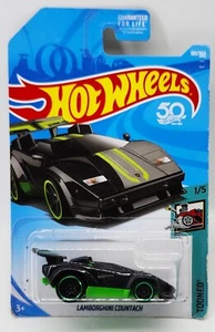 2018 Hot Wheels #181 Tooned 1/5 LAMBORGHINI COUNTACH Black-Green w/Black NEW - Picture 1 of 1