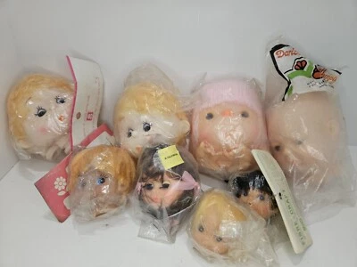 Lote De Colección Cabezas De Muñeca Artesanía Nuevo De Lote Antiguo Manos De Pelo Hong Kong Darice Fibra Artesanía Foto 1 de 4