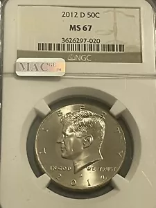 2012-D Kennedy Half Dollar 50c NGC MS-67 - Picture 1 of 4