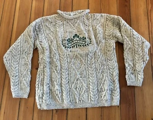 Small Ireland 100% Wool Tan Sweater Ramblers by Auuindsen - Picture 1 of 8