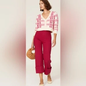 Cárdigan corto a cuadros Central Park West Poppy Preloved Rent the Runway S $159 - Imagen 1 de 6